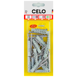 CELO F szárnyas dűbel csavarral, bliszterben