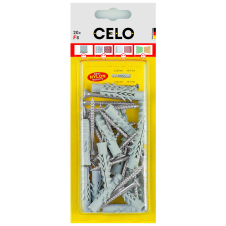 CELO F szárnyas dűbel csavarral, bliszterben